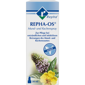 REPHA-OS® Mundspray REPHA-OS® Mundspray enthält diese Heilpflanzen: Myrrhe, Blutwurz, Ratanhia, Pfefferminze, Eukalyptus, Gewürznelke und Anis.