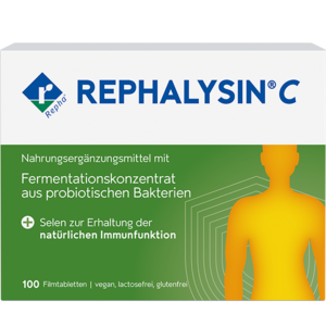 REPHALYSIN® C REPHALYSIN® C – Das Fermentationskonzentrat enthält eine komplexe Stoffmischung aus Bestandteilen und physiologischen Stoffwechselprodukten der Mikroorganismenkultur, zur Erhaltung der natürlichen Immunfunktion.